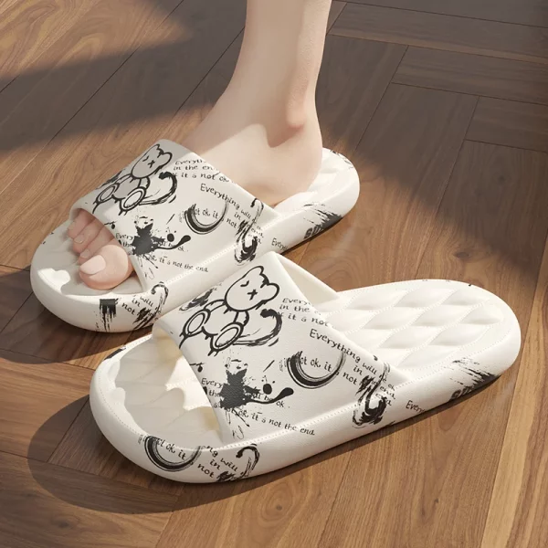 Plus Size 48 Graffiti Men Slippers Sole EVA Indoor Open Toe Flip Flops Beach Slides Flat Sandals Printing Cartoon Slide - Image 6