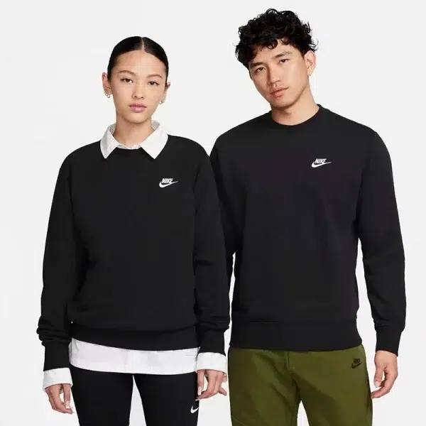 Nike Logo Long Sleeve Round Neck Casual Hoodie Spring Men's Black Gray BV2667-010 - Image 2