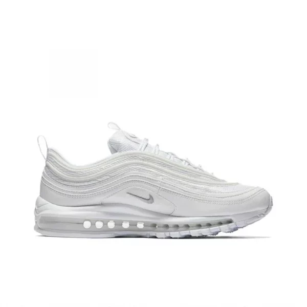 Nike Air Max 97 Men's and Women's Running Shoes Lightweight Seismic Design Mesh Cloth Wear Resistant Breathable Balance White - Image 2