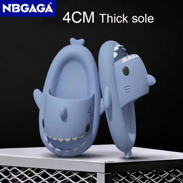 Summer Adult Shark Couple Slippers For Men&Women Beach Shoes Indoor Cartoon EVA Shoes Bathroom Flat Shoes Non-Slip Sandals - Image 3