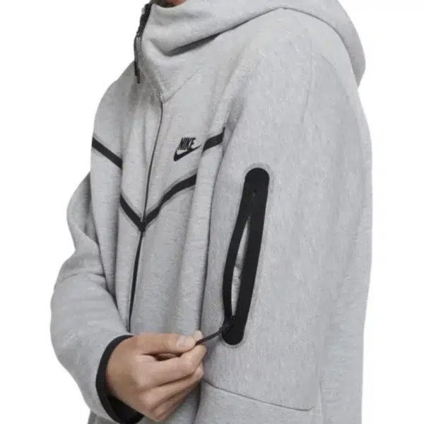 Original Nike NSW Tech Fleece Black Grey Zip Jacket Hoodie Men's Sports Casual Knit Basketball Pullover - Image 4