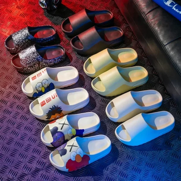 Couple House Shoes Non-Slip Thick Soft Platform Slide Sandals for Women Men Indoor Outdoor Shower Comfort Bathroom Shoes - Image 3