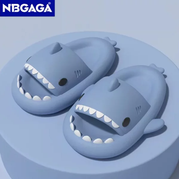 Summer Adult Shark Couple Slippers For Men&Women Beach Shoes Indoor Cartoon EVA Shoes Bathroom Flat Shoes Non-Slip Sandals - Image 5