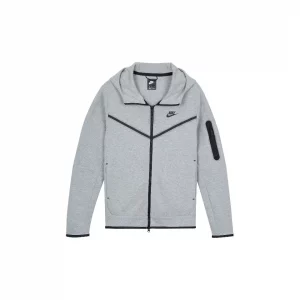 Original Nike NSW Tech Fleece Black Grey Zip Jacket Hoodie Men's Sports Casual Knit Basketball Pullover