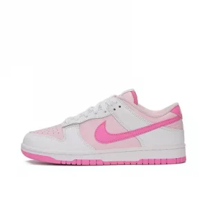 Nike Dunk Low Pink Foam Women's Durable Skateboarding Sneakers Low-Top White/Pink Fashion and Function