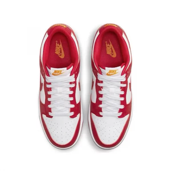 Nike Dunk Retro "Gym Red" Trendy Retro Comfortable Casual Wear Resistant Anti Slip Low Top Board Shoes for Men, White and Red - Image 3