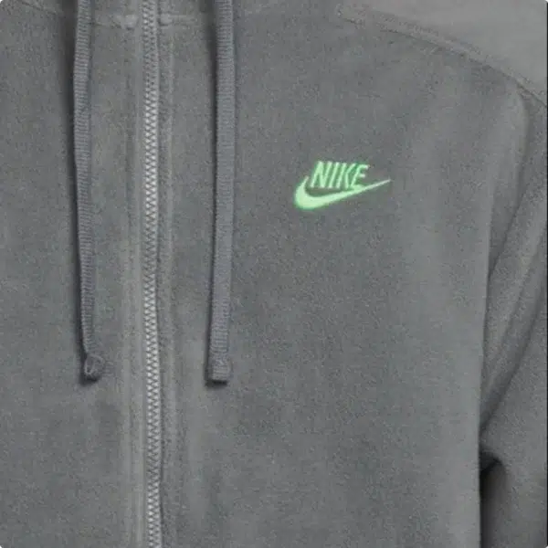 Original Nike Polar Fleece Black Grey Zip Jacket Hoodie Warm Men's Sports Casual Knit Basketball Pullover - Image 3