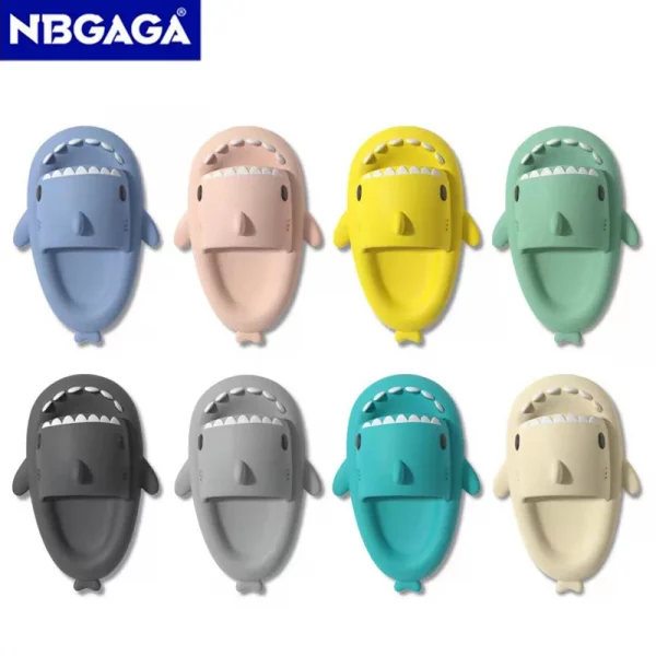 Summer Adult Shark Couple Slippers For Men&Women Beach Shoes Indoor Cartoon EVA Shoes Bathroom Flat Shoes Non-Slip Sandals - Image 2