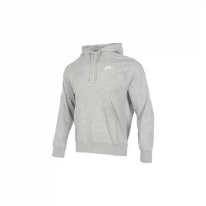 Nike Black Grey Men's Hoodie Sports Casual Knit Basketball Pullover CZ7858-010