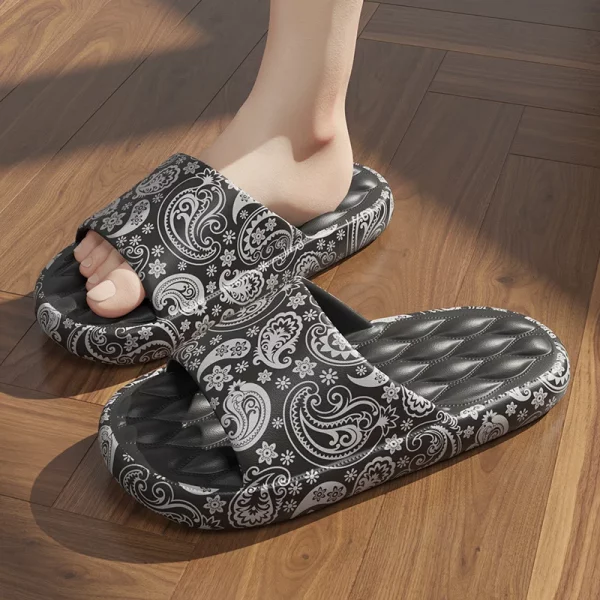 Plus Size 48 Graffiti Men Slippers Sole EVA Indoor Open Toe Flip Flops Beach Slides Flat Sandals Printing Cartoon Slide - Image 5