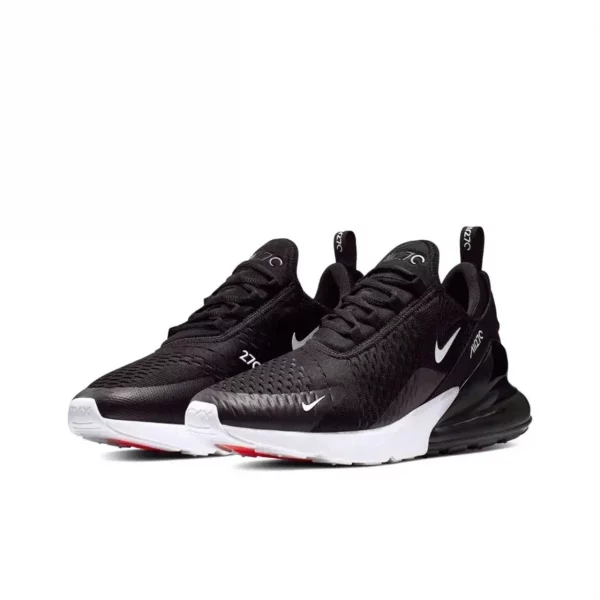 Nike Air Max 270 Mesh Shock Absorption Non-Slip Abrasion Resistant Low Top Air Cushion Running Shoes Unisex Black & White - Image 3