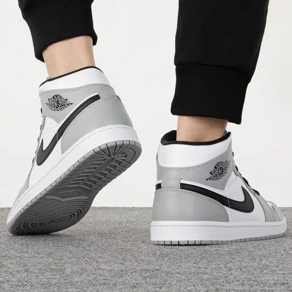 Nike Air Jordan 1 Mid "Light Smoke Grey"For Men's Retro Classic Basketball Sneakers Shoes 554724-092 - Image 5